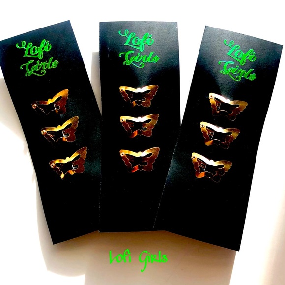 Lofi Girls Accessories - Butterfly Y2K 🦋 Gold Hair Clip Set